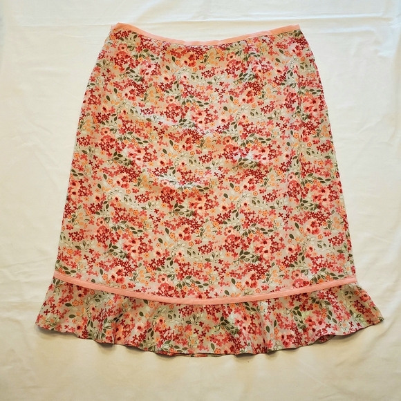 Vtg Christopher & Banks Women’s Size 14 Midi Skirt Flowy Chiffon 90s Cottagecore - Picture 2 of 6